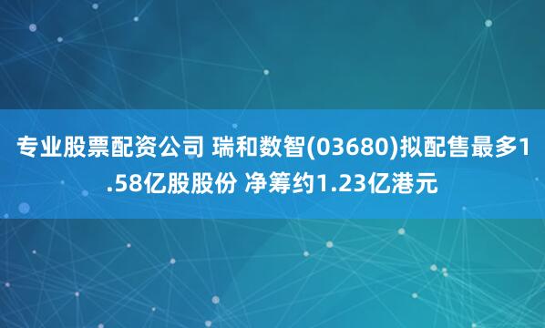 专业股票配资公司 瑞和数智(03680)拟配售最多1.58亿股股份 净筹约1.23亿港元