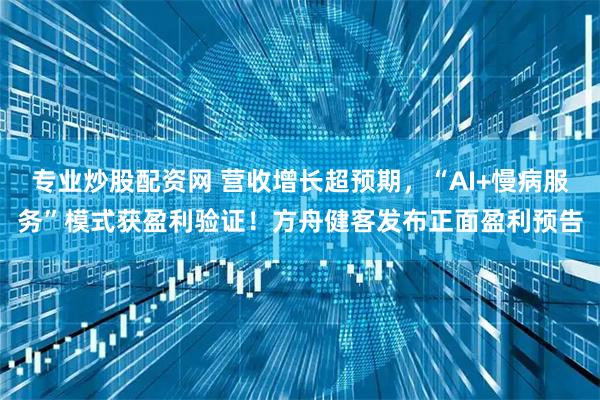 专业炒股配资网 营收增长超预期，“AI+慢病服务”模式获盈利验证！方舟健客发布正面盈利预告
